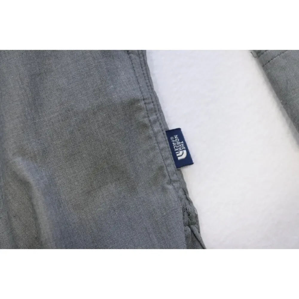 North Face Button Up Camp Shirt Casual Gray Hiking‎ Outdoors Mens Size Medium